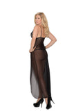 Long Front Slit Gown Black