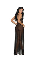 Long Front Slit Gown Black